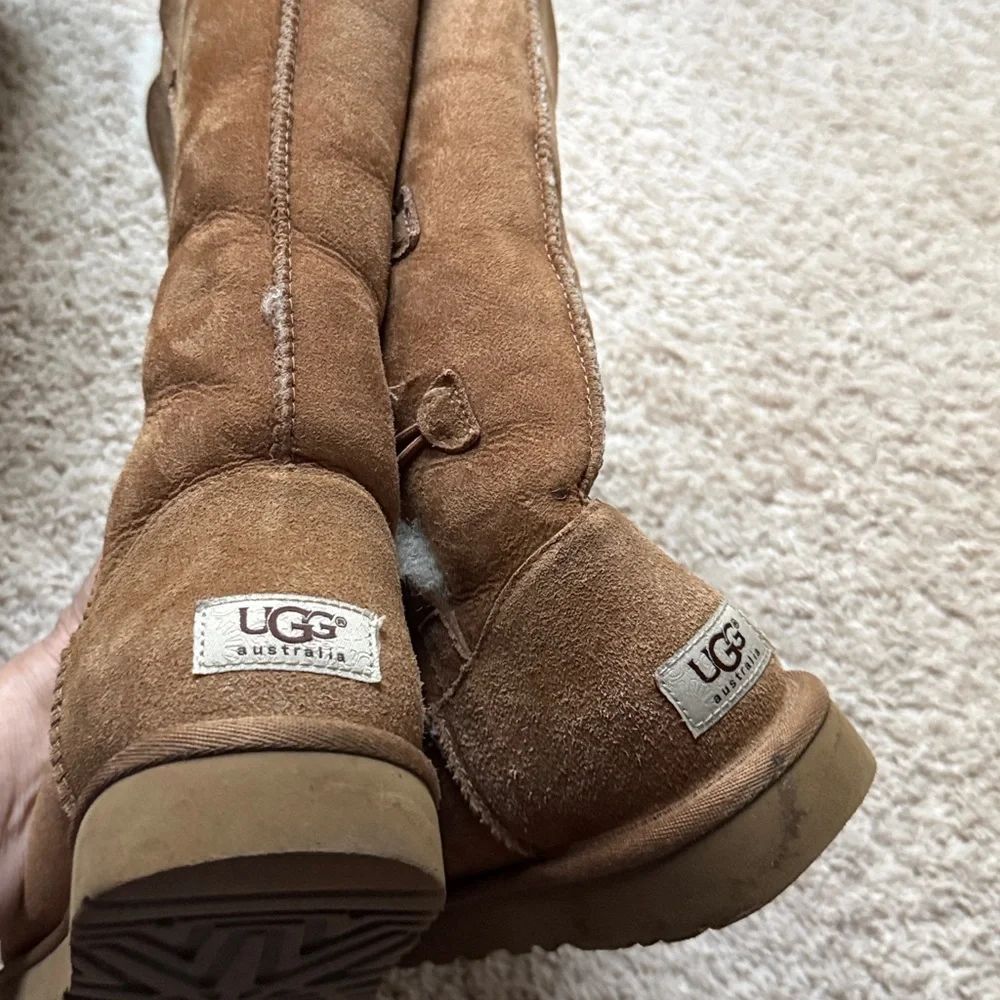 UGG Tan Winter Boots with Button Accents size 8